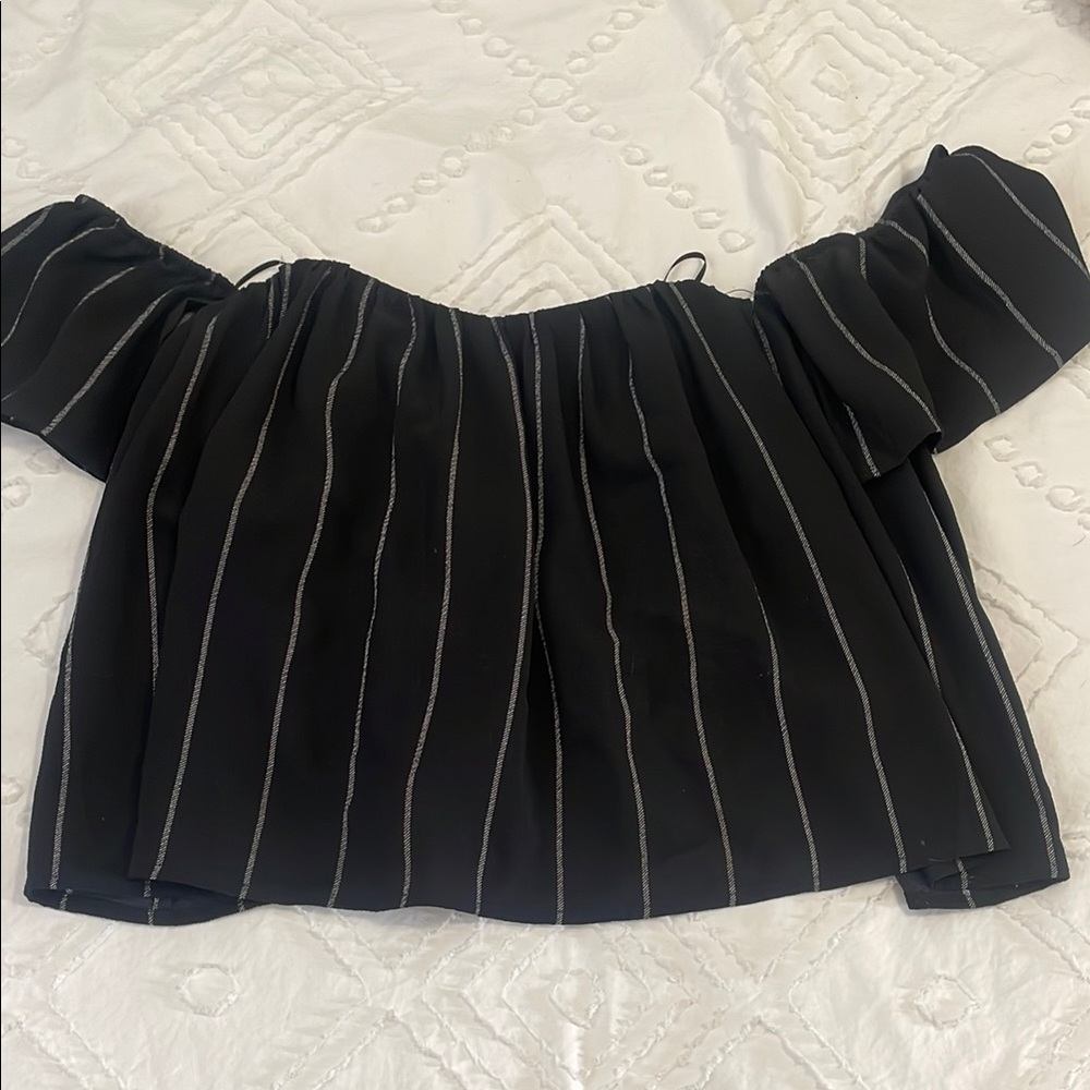 Elegant Black Striped Women's Top